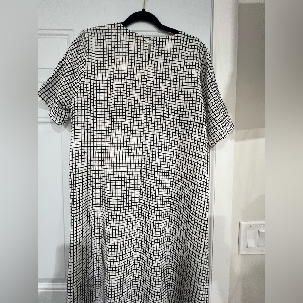 Eileen Fisher Black and White Checkered Dress